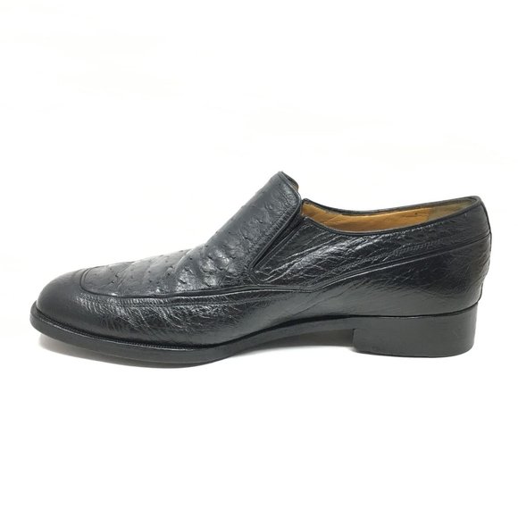 A.Testoni Loafers Shoe Sz 9 UK/10 US Black Ostrich main image 4